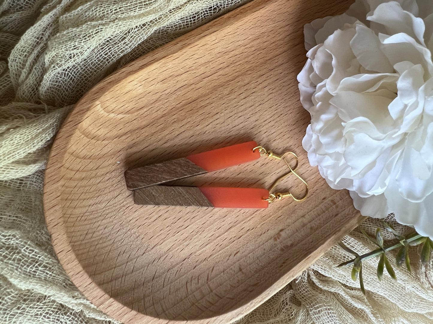 Resin/Wood Bar Earrings