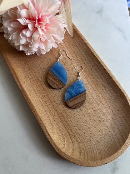 Vintage Resin and Walnut Teardrops